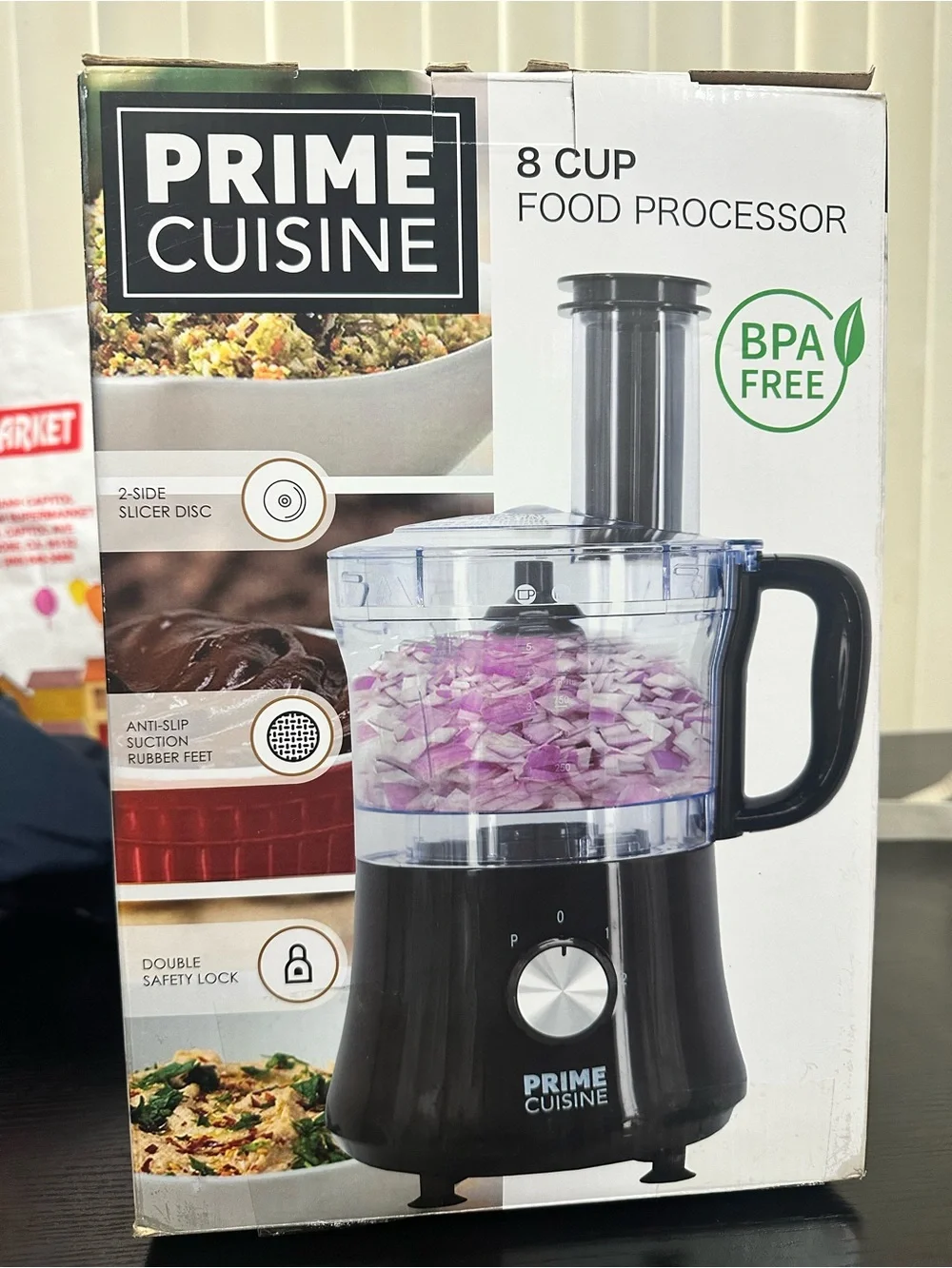 Prime Cuisine 8-Cup Food Processor in Black